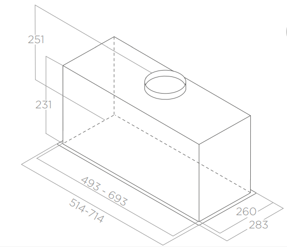 Elica FOLD S IX/A/52 Габаритные размеры