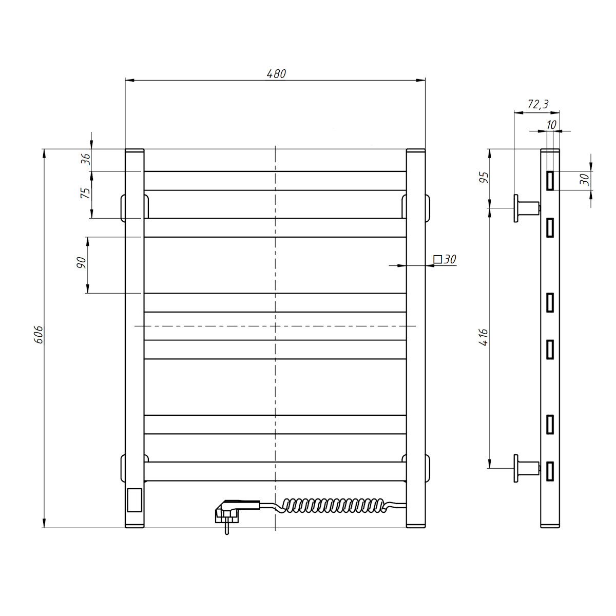 Полотенцесушитель Navin Авангард 480х600 Sensor (12-028053-4860) цена 2990.00 грн - фотография 2