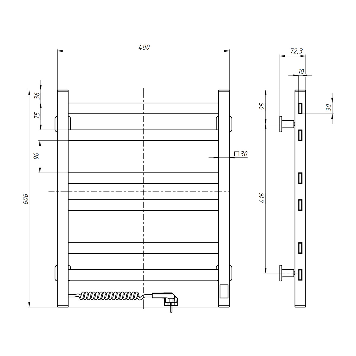 в продаже Полотенцесушитель Navin Авангард 480х600 Sensor (12-028153-4860) - фото 3