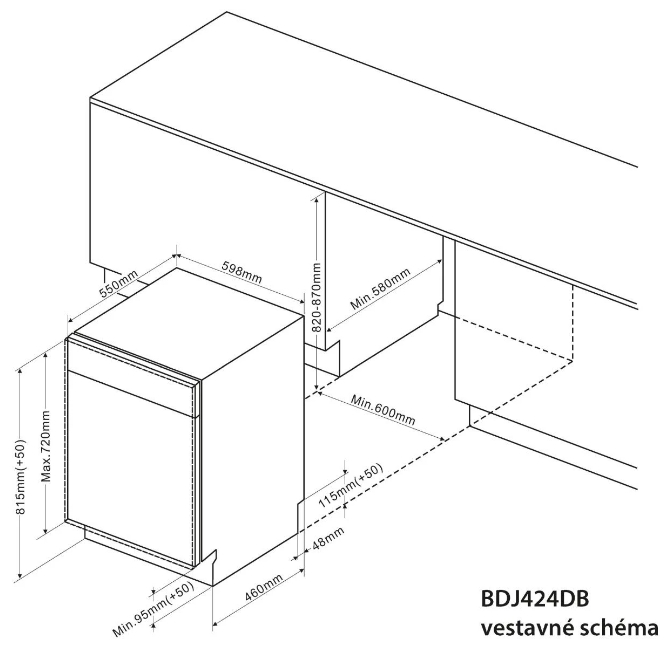 Посудомийна машина Brandt BDJ424DB ціна 19999.00 грн - фотографія 2