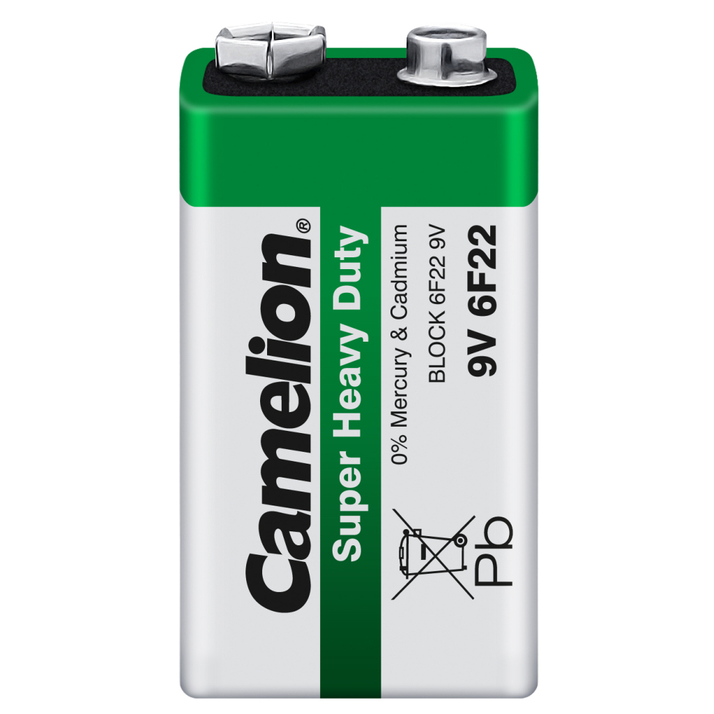 Батарейка Camelion 6F22 9V Super Heavy Duty Green*1 (6F22-SP1G) в інтернет-магазині, головне фото