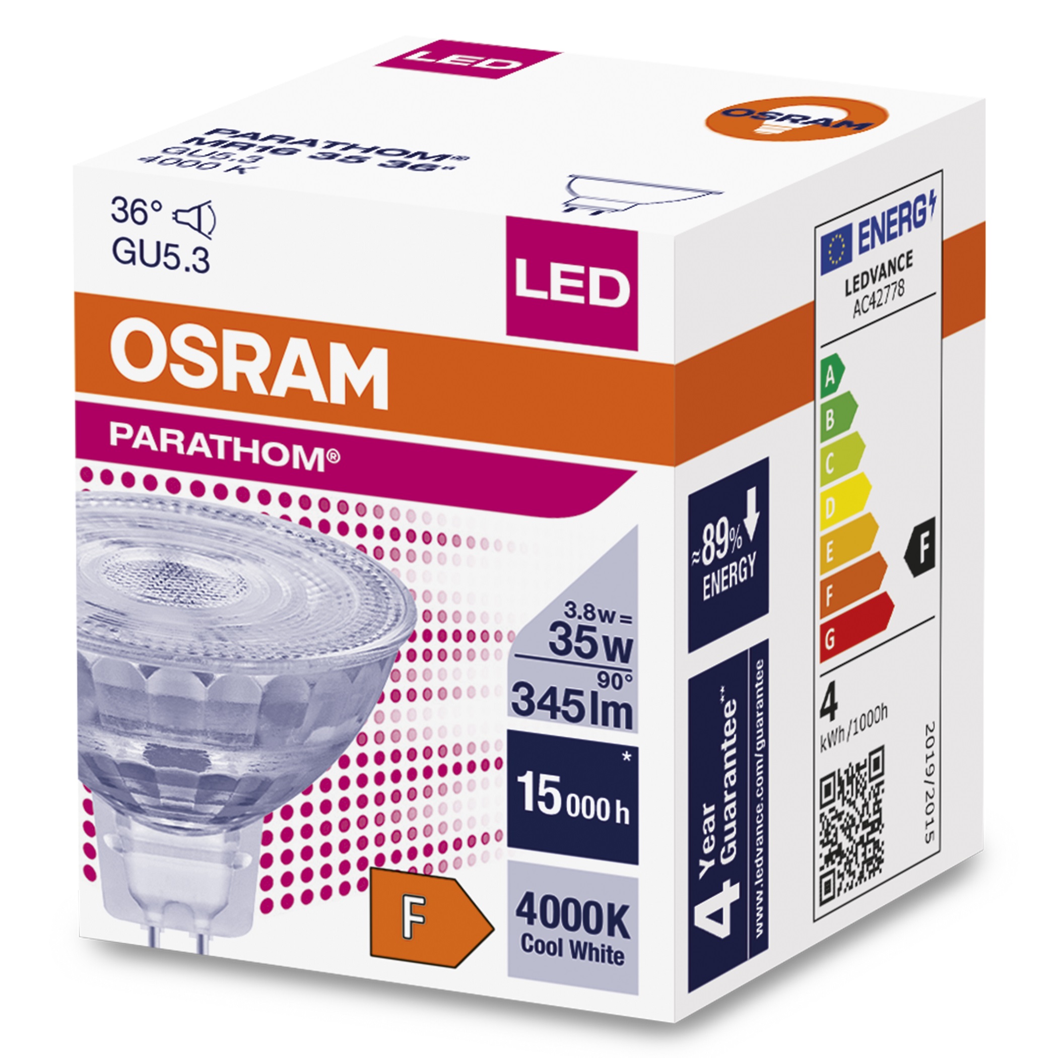 продаём Osram LED MR16 12V 3.8W 4000K GU5.3 (4058075796676) в Украине - фото 4