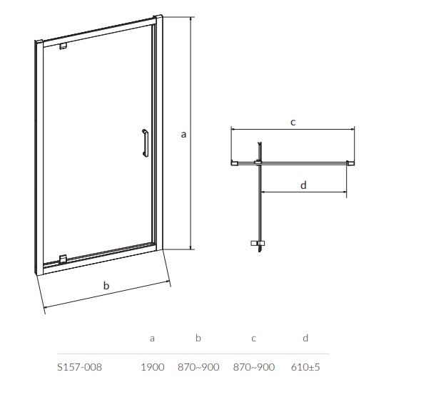 Cersanit Arteco 90x190 (S157-008) Габаритні розміри