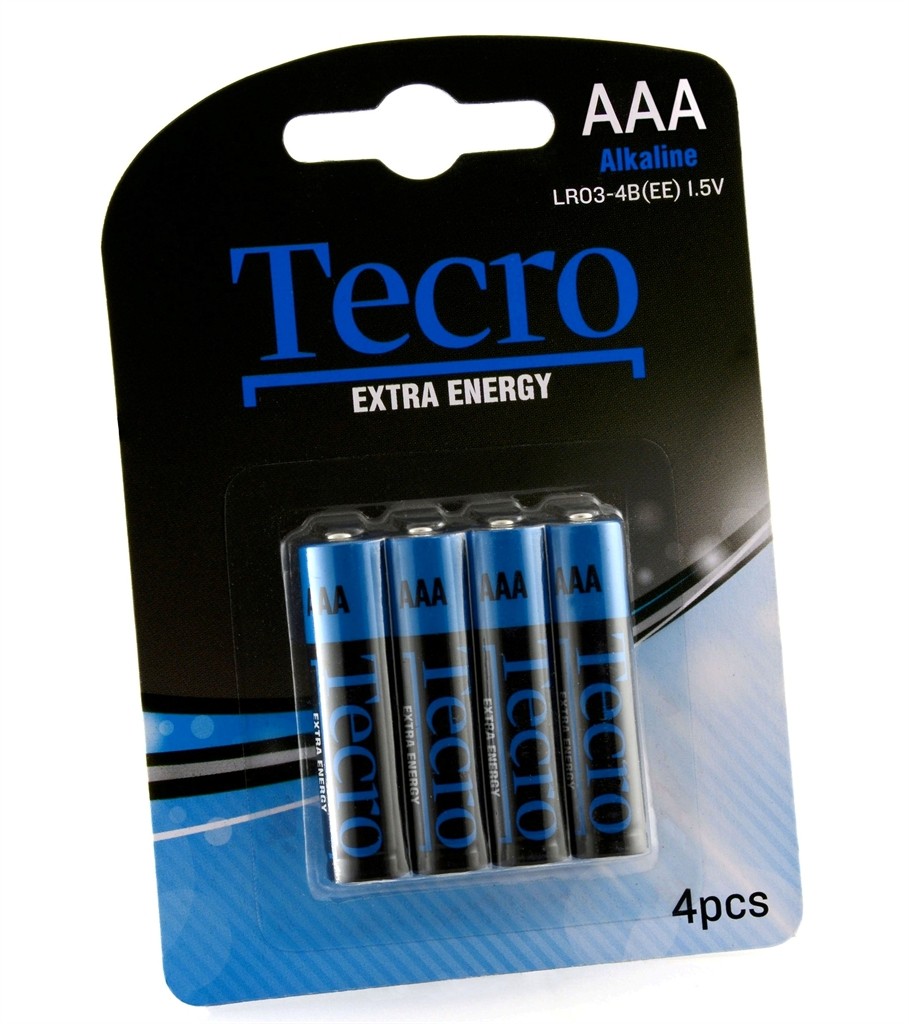Батарейка Tecro Extra Energy Alkaline AAA/LR03 BL 4 шт в інтернет-магазині, головне фото