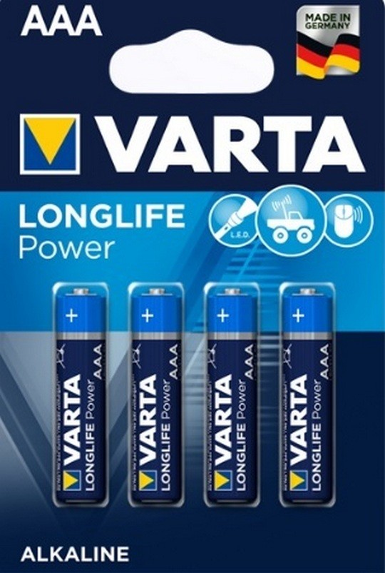 Батарейки типу ААА Varta Longlife Power 4903 (High Energy) AAA/LR03 BL 4шт
