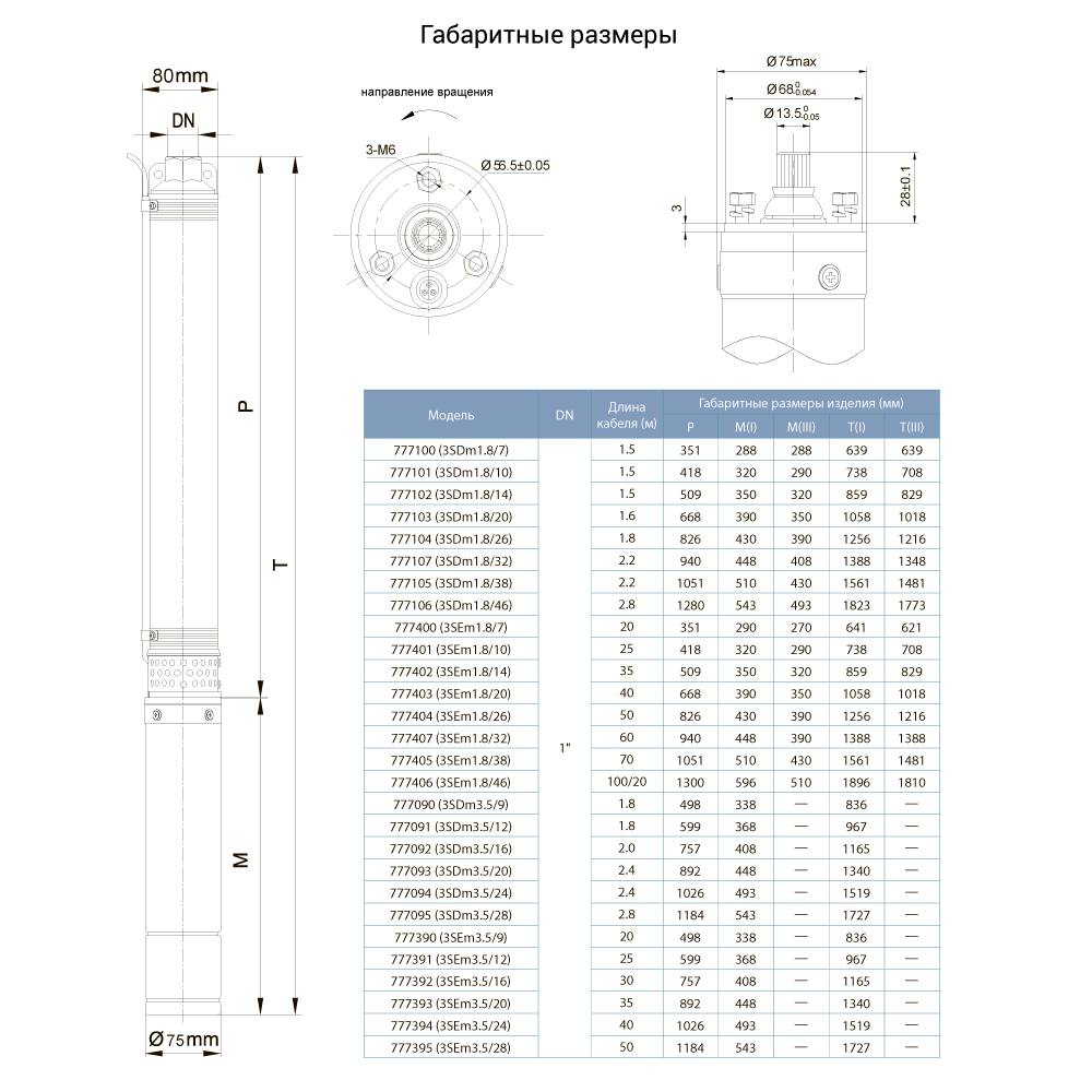 Dongyin 3SEm1,8/26 (777404) Габаритные размеры