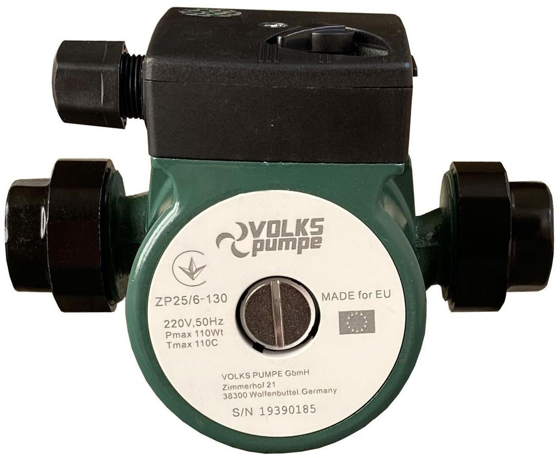 Характеристики циркуляционный насос Volks Pumpe ZP25/6 130мм + гайки