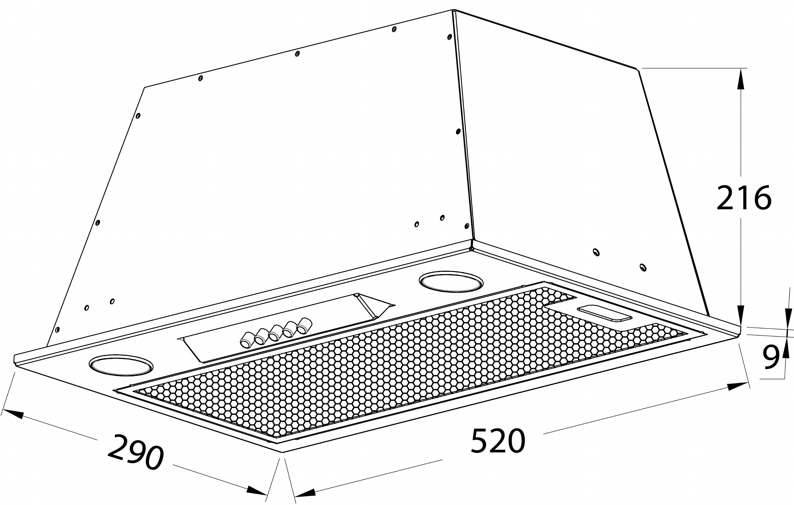 Pyramida ABH 52 PBA (700) BL Габаритные размеры