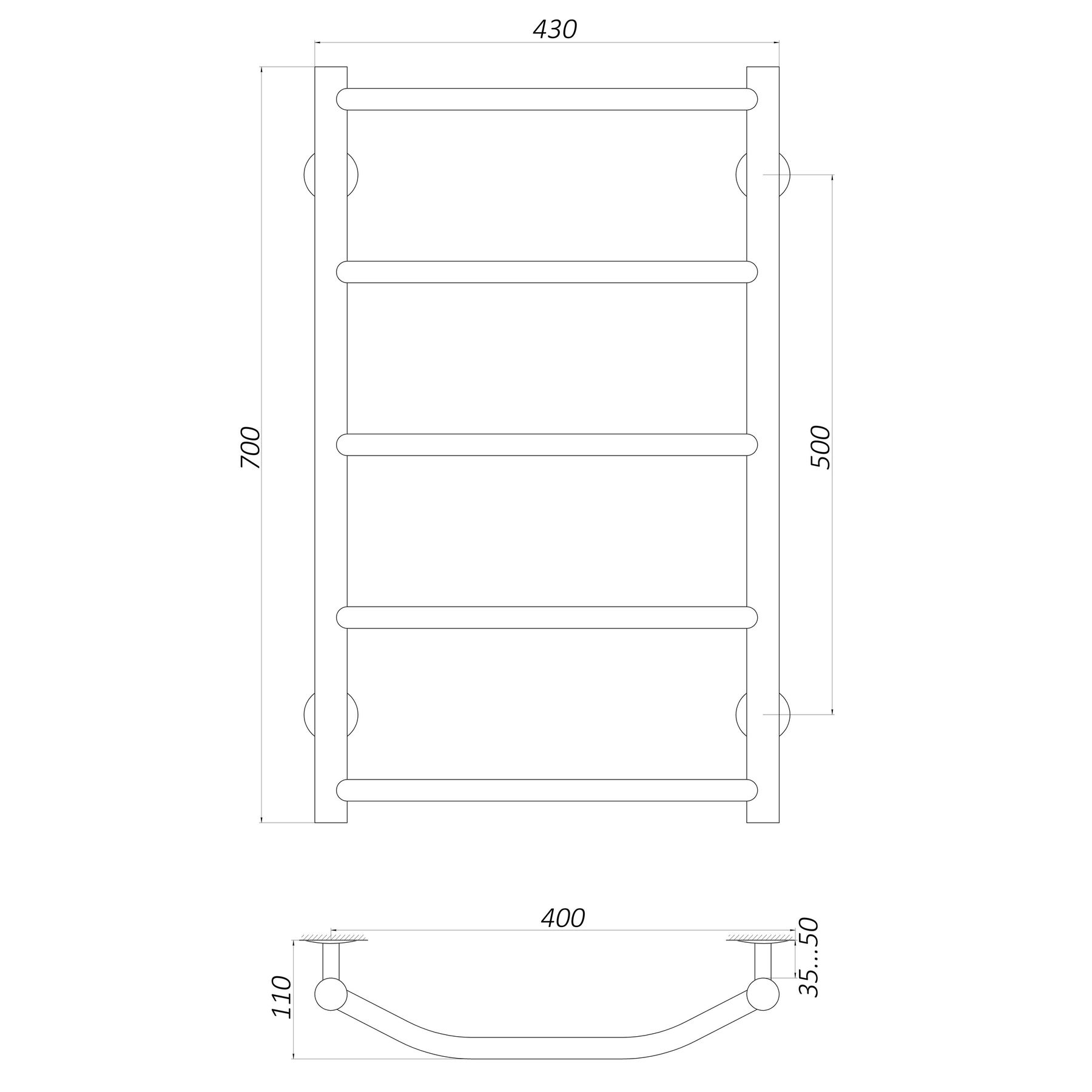 Unio LT W 700-400-5 Габаритные размеры