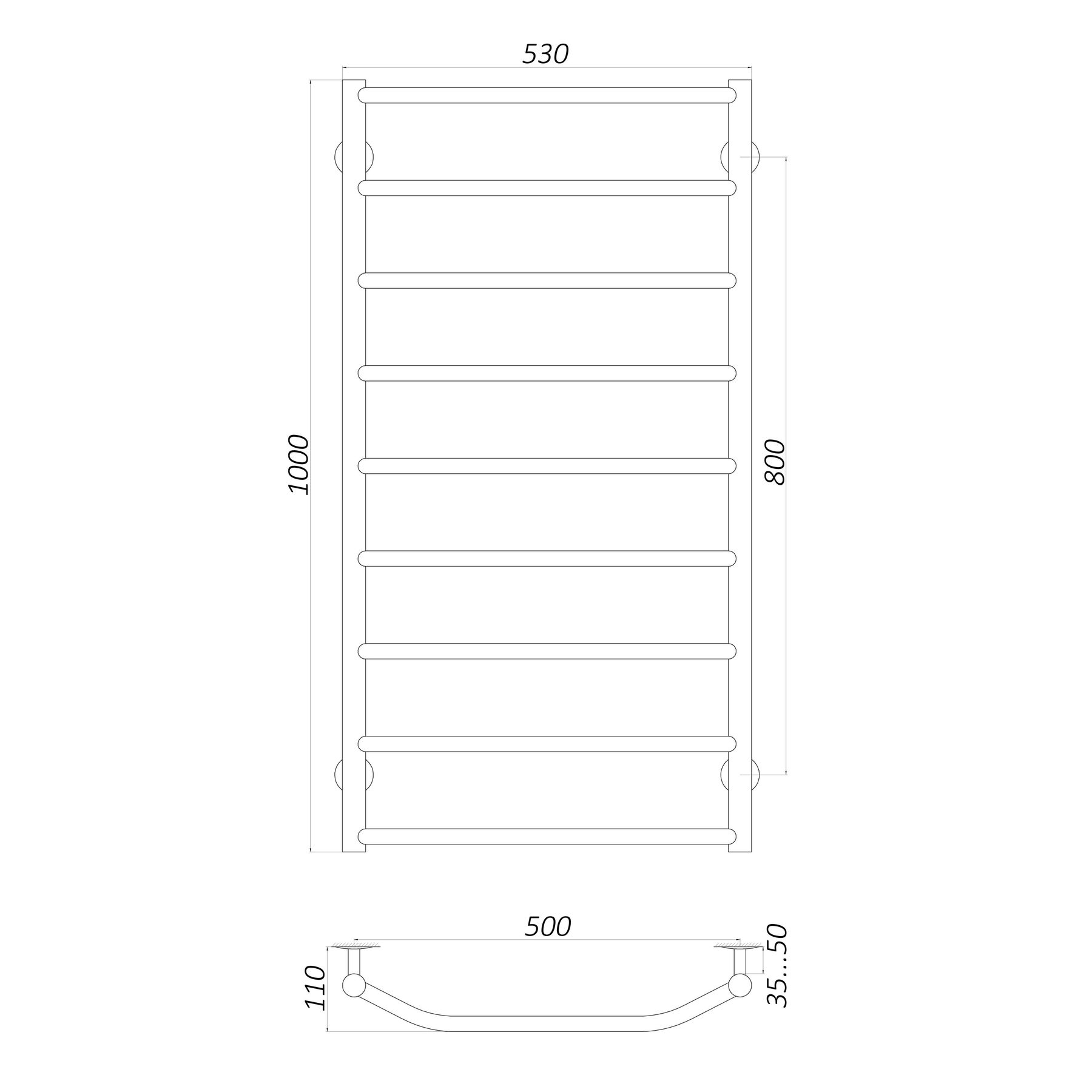 Unio LT W 1000-500-9 Габаритні розміри