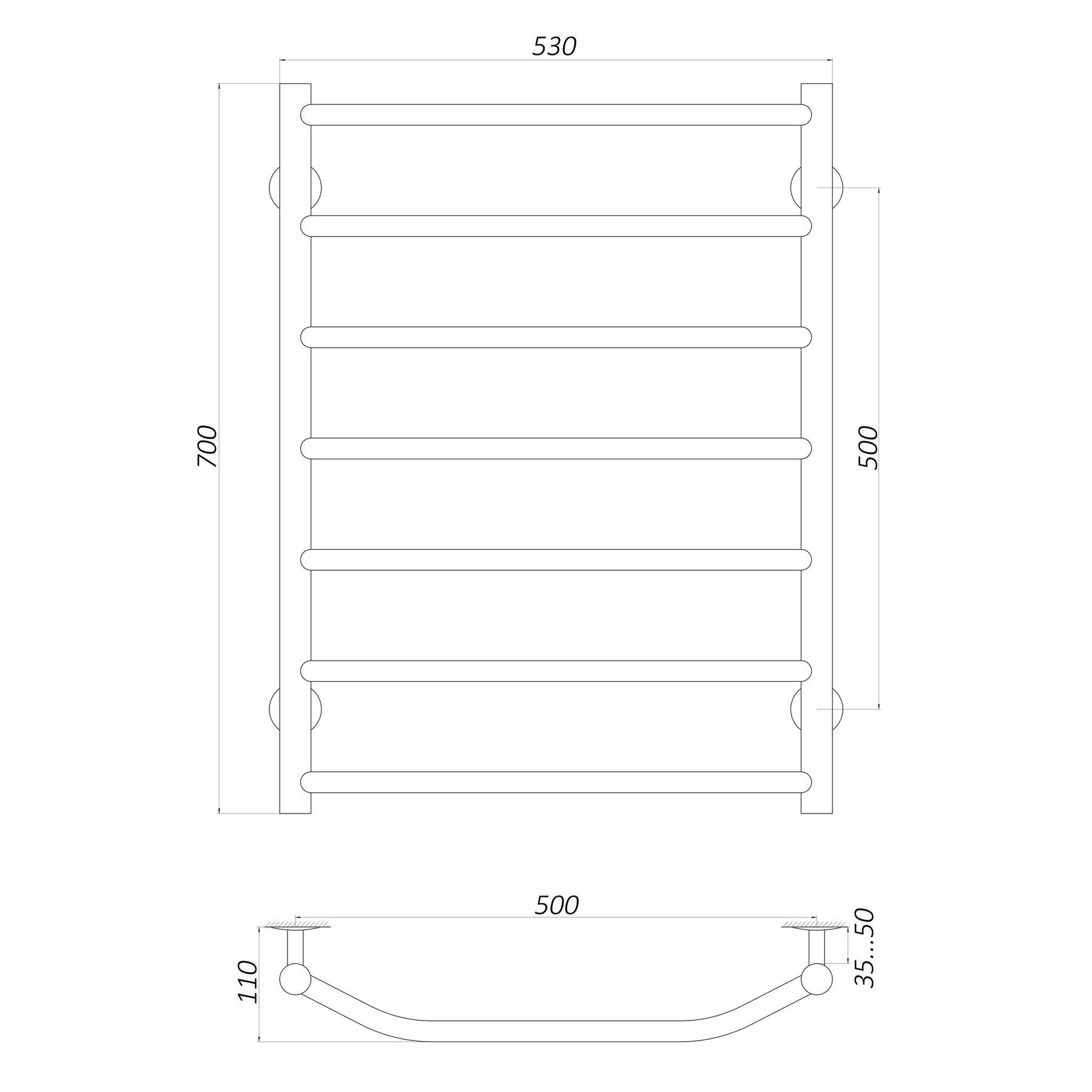 Unio LT EL 700-500-7 Габаритные размеры