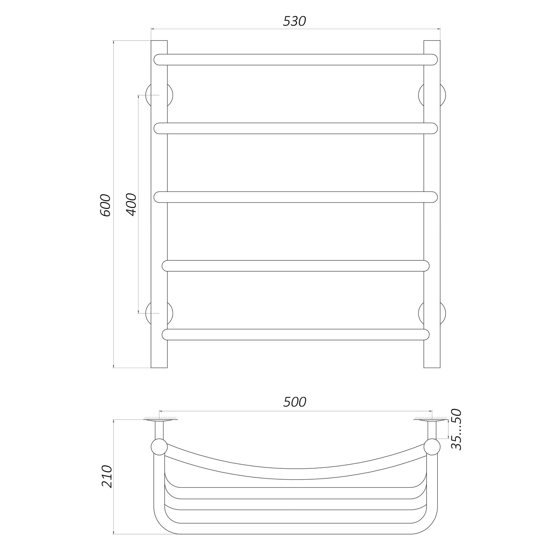 Unio LКD W 600-500-5 Габаритні розміри