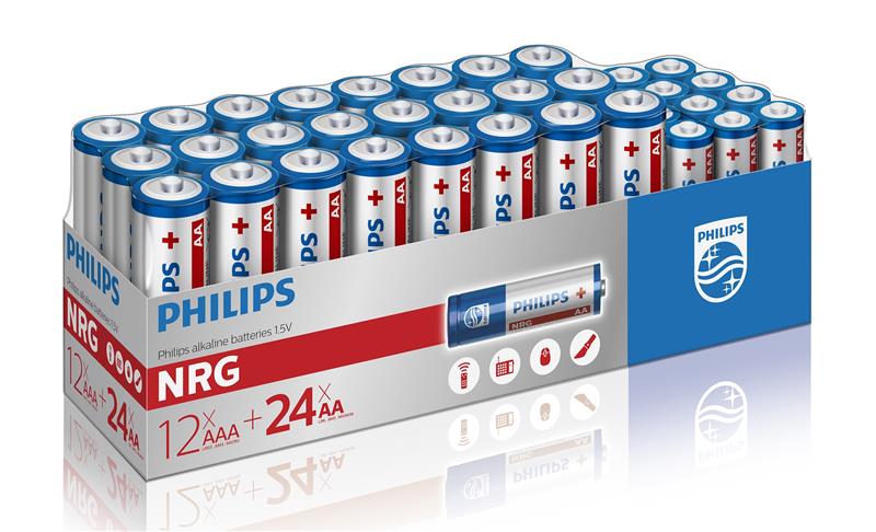 Батарейки типу ААА Philips Power Alkaline 24AA+12AAA (LR036G36W/10)