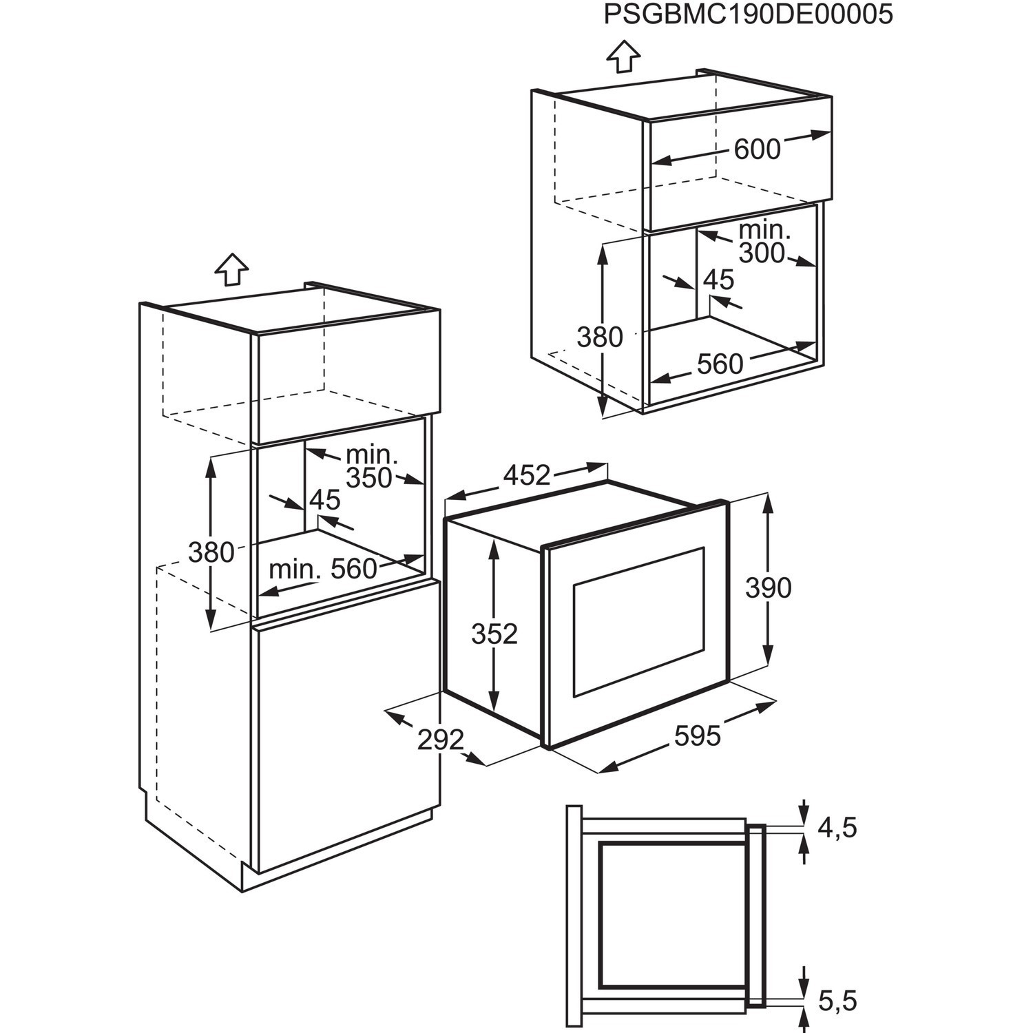 Zanussi ZMSN5SX Габаритные размеры