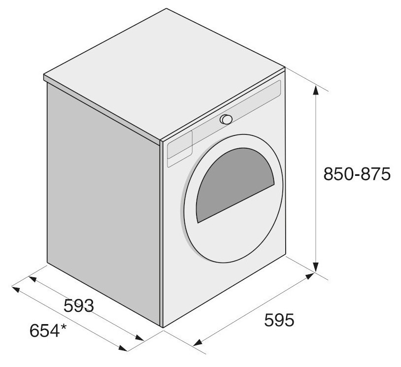 Asko T 409 HS.W LOGIC HeatPump&Steam Габаритные размеры