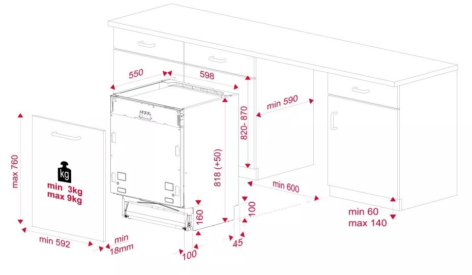 Teka DFI 76950 (114260004) Габаритные размеры