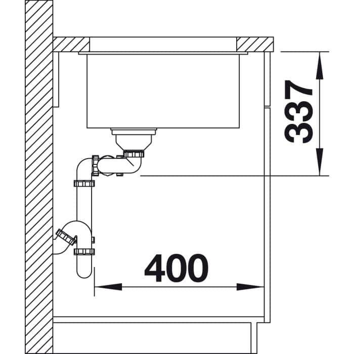 Blanco SUBLINE 480/320-U (523585) Габаритные размеры