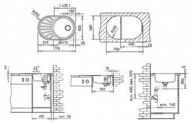 Teka DR 77 1B 1D (40127303) Габаритні розміри