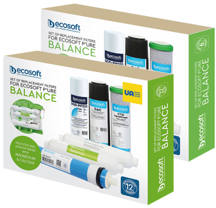 Комплект картриджей Ecosoft для фильтров Ecosoft P`URE Balance и SENSE (CHV11PUREBAL)