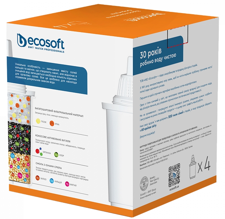 Картридж для фільтра Ecosoft CRVKABN4ECO (універсальний) 4шт. інструкція - зображення 6
