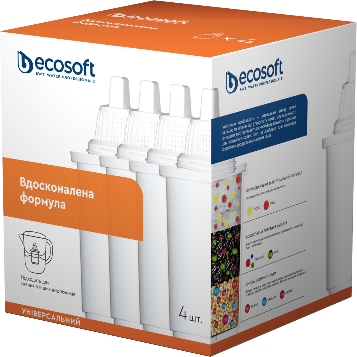 Комплект картриджей Ecosoft для фильтров Ecosoft CRVKABN4ECO (универсальный) 4шт.