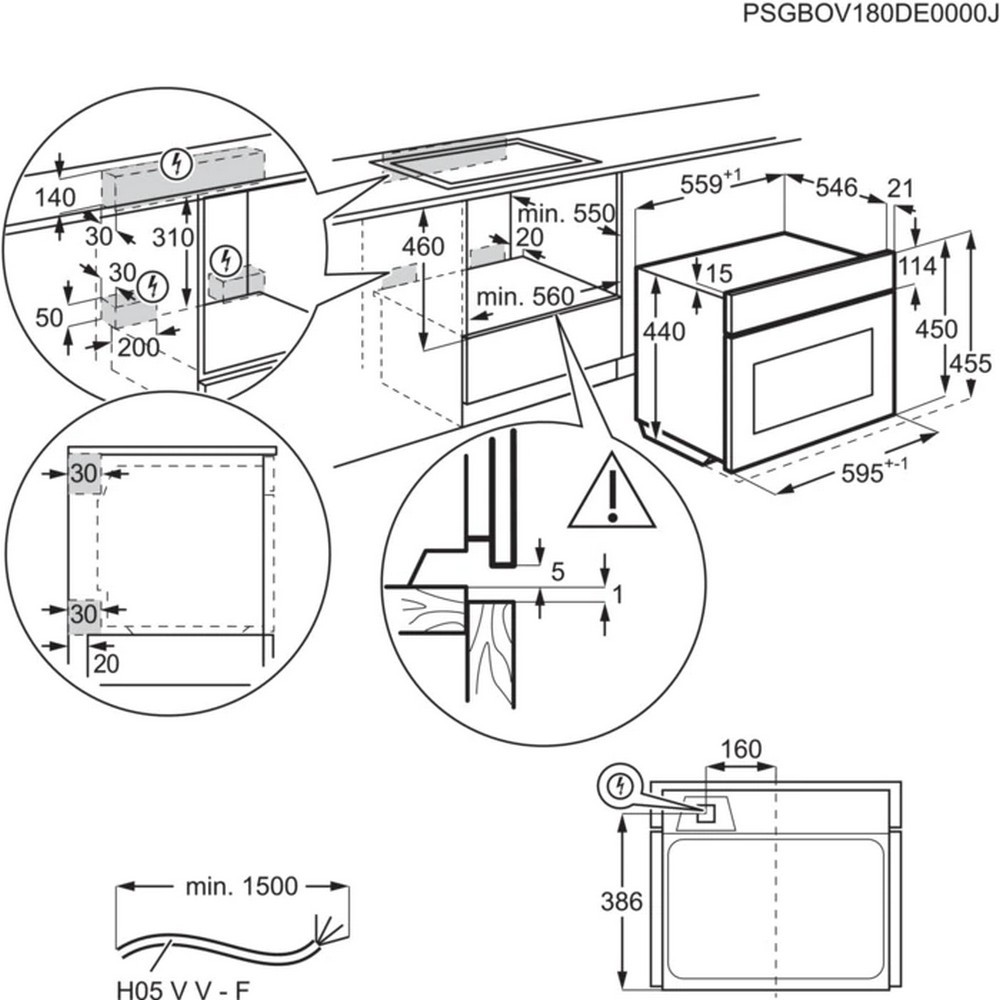 AEG KMK968000T Габаритные размеры