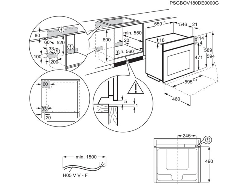 AEG BSK792280M Габаритные размеры