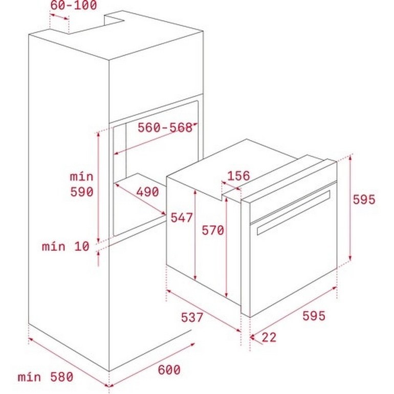 Teka HLB 840 WH (41560071) Габаритні розміри