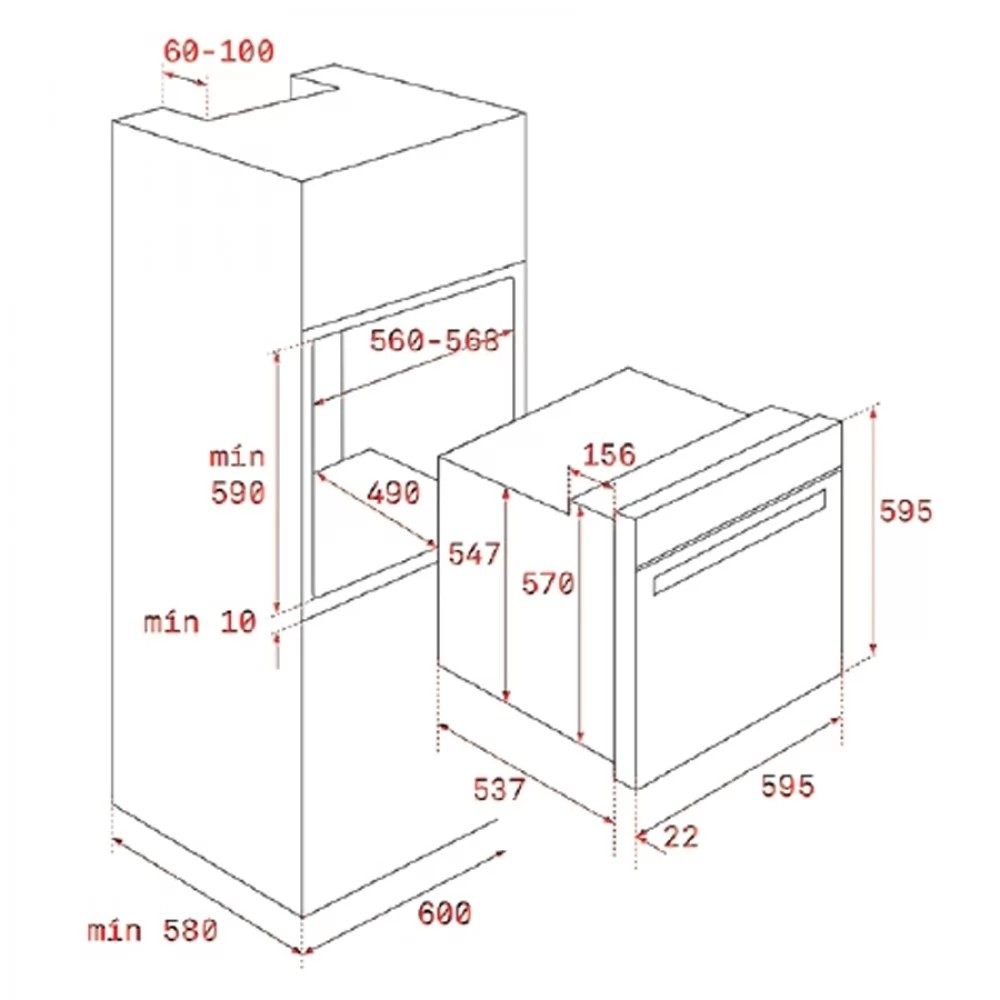 Teka HRB 6400 AT (111010014) Габаритные размеры