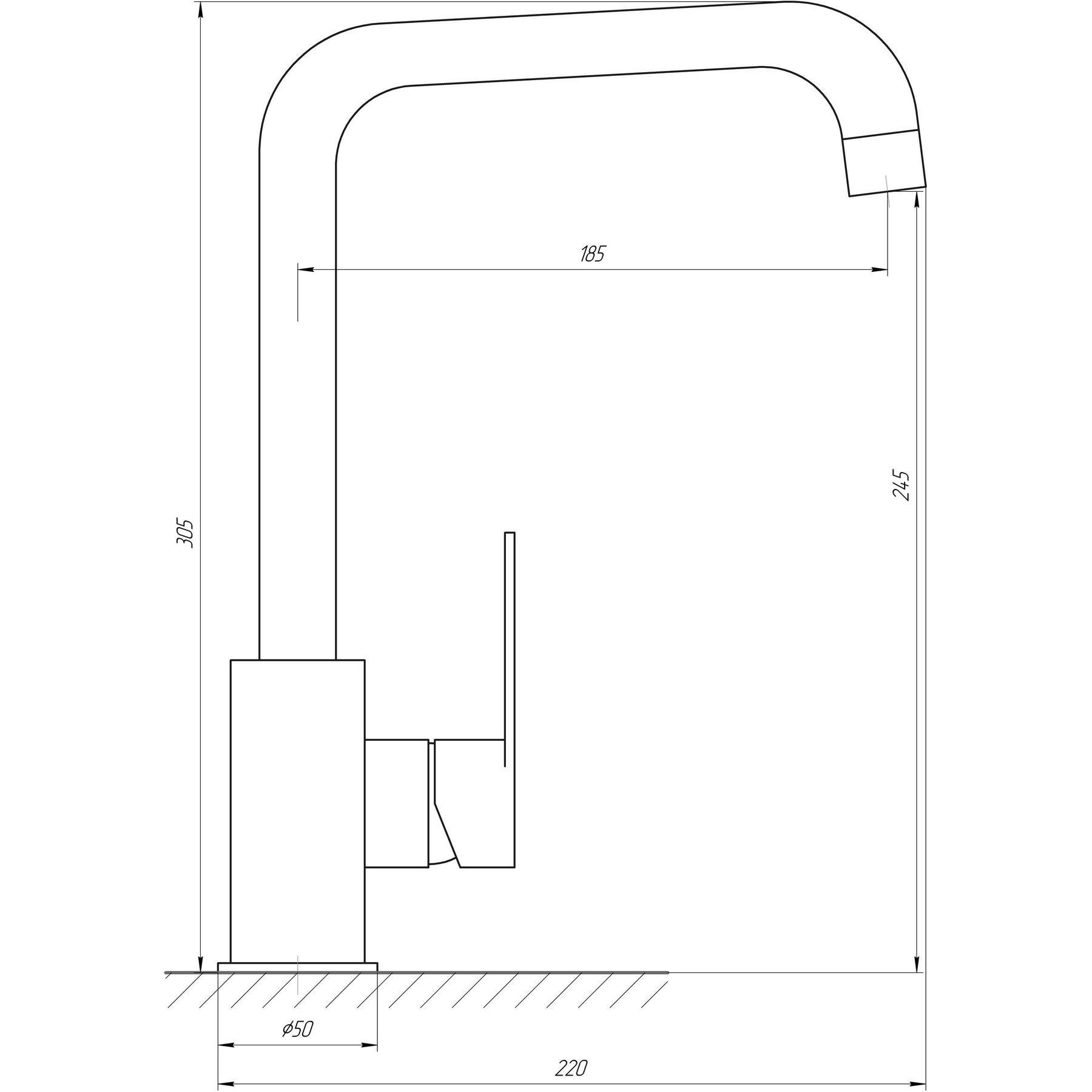 Topaz Barts TB 07423-H36 Габаритні розміри