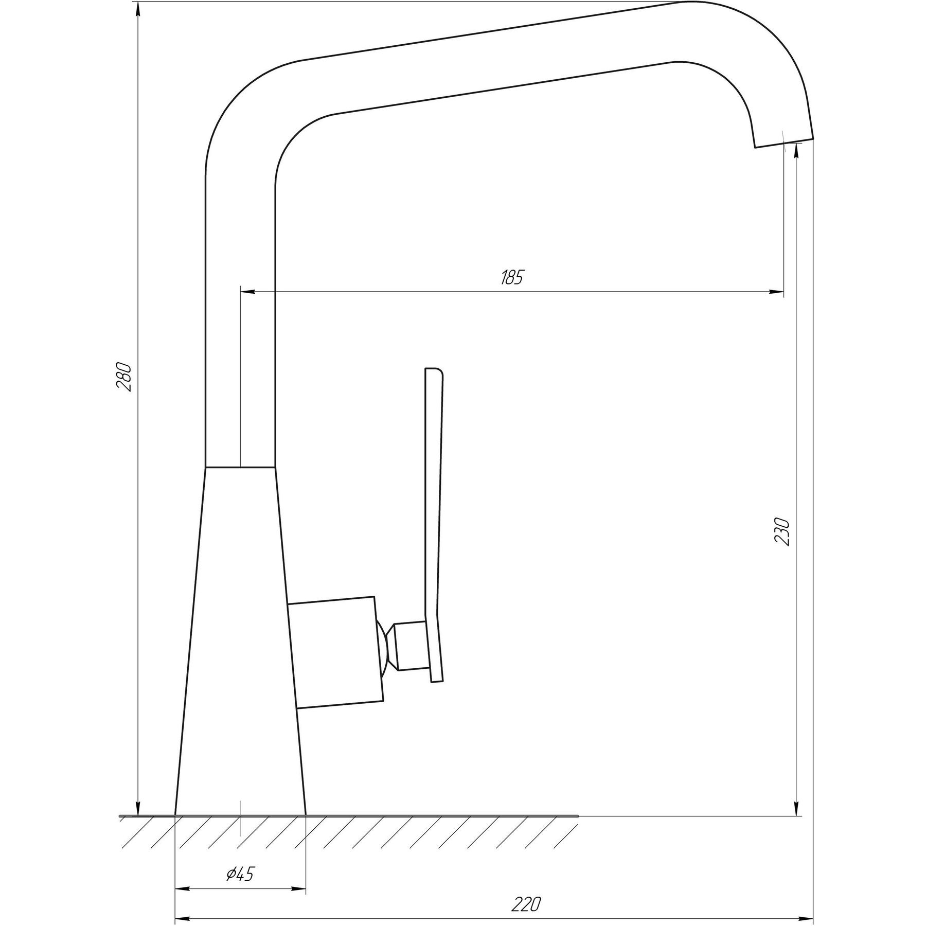 Topaz Teel TT 24401-H59 Габаритные размеры