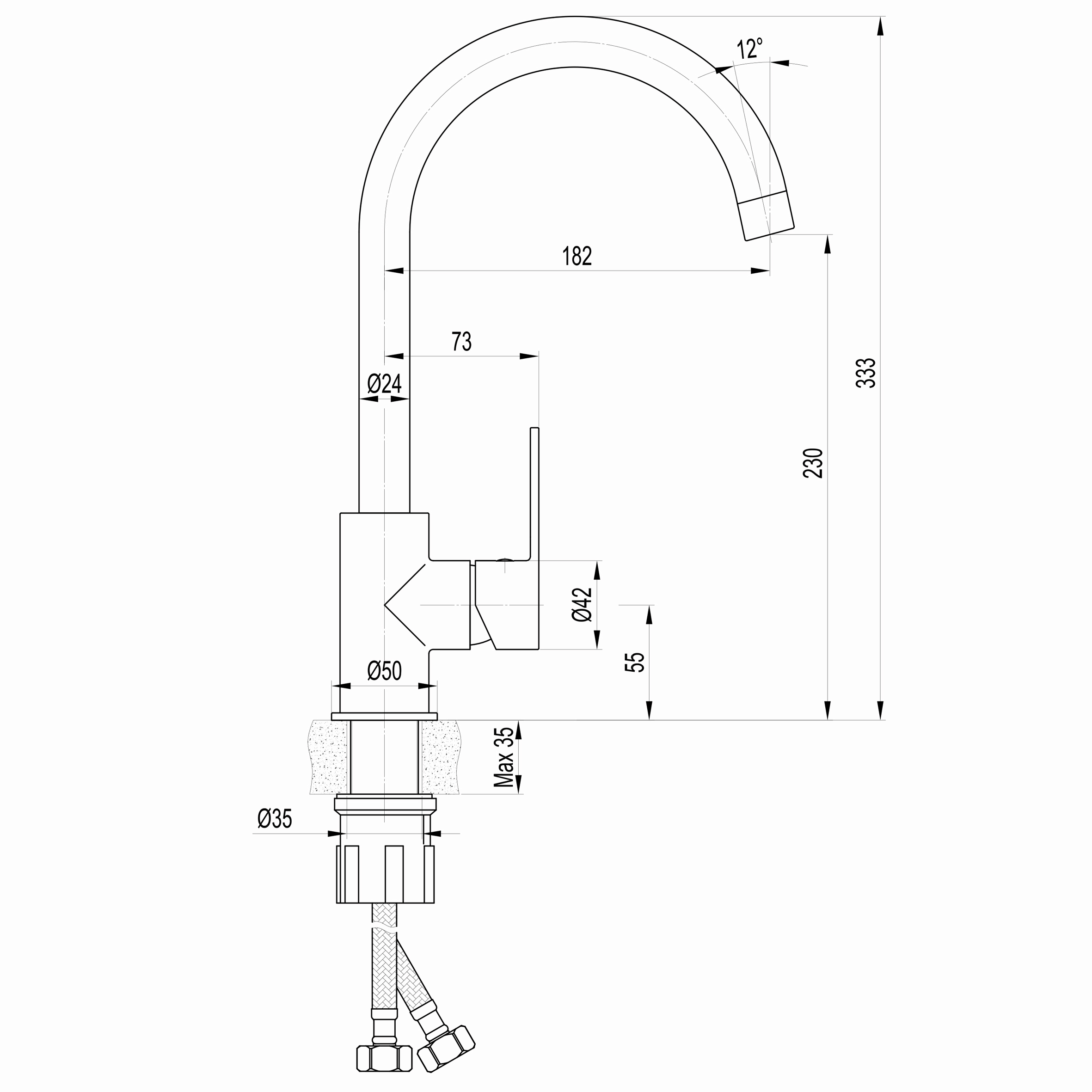 Topaz Corsica TC 8809-H48-BL Габаритные размеры