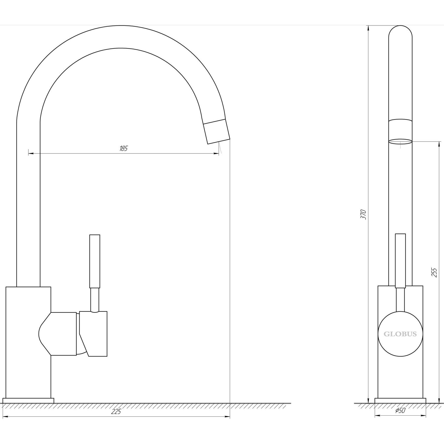 Globus Lux Lazer GLLR-0203S-3-TITANIUM Габаритні розміри