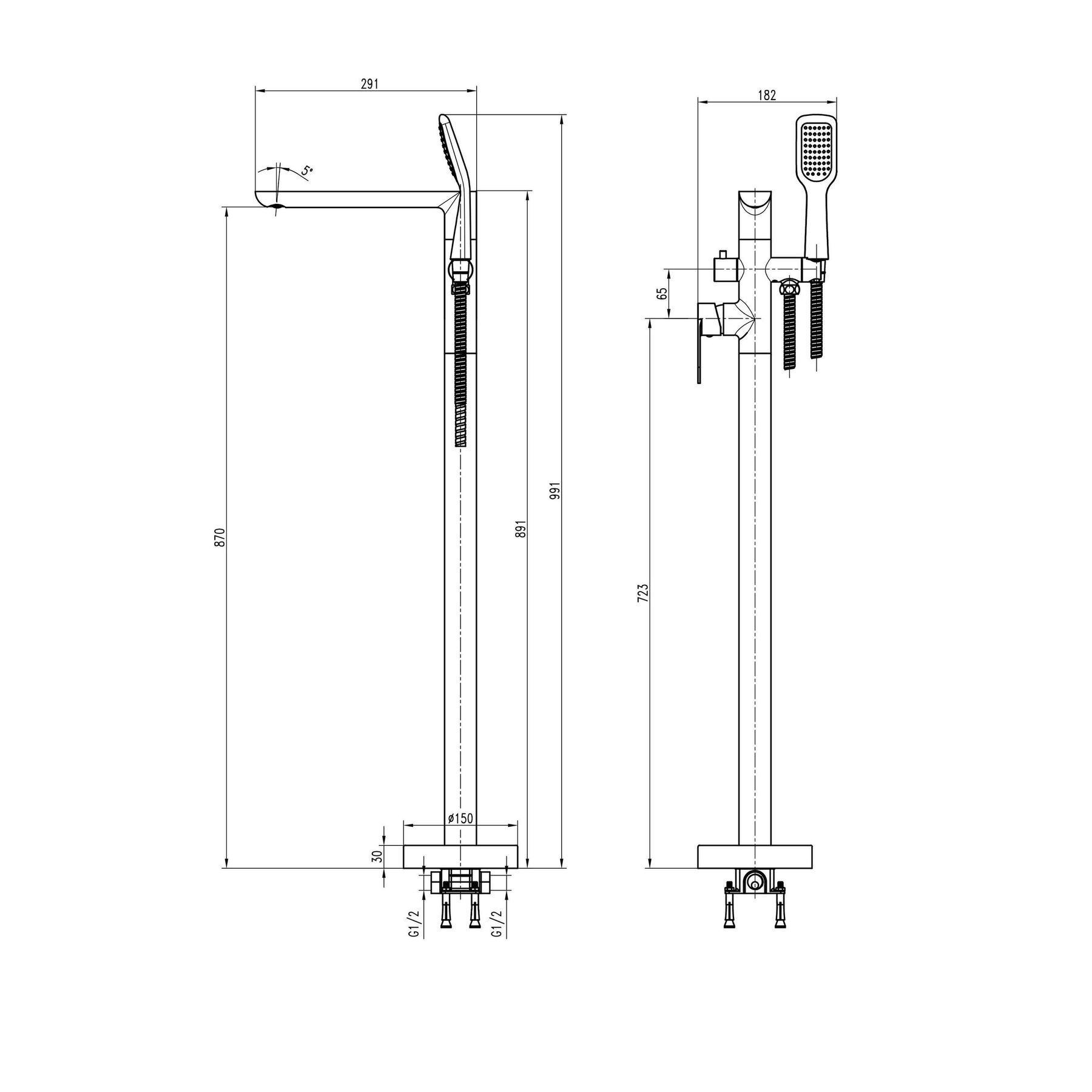 Topaz Barts TB 07113-H36 Габаритные размеры