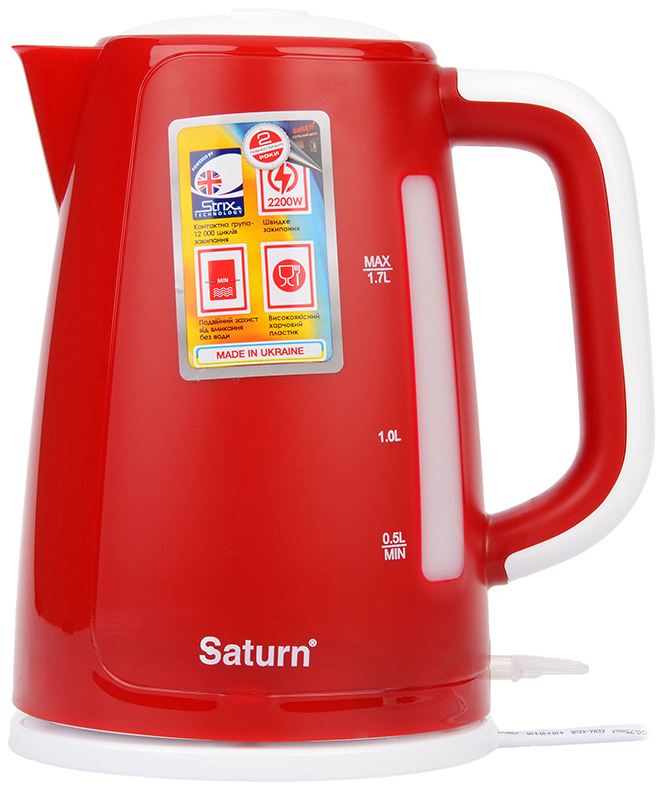 Электрочайник Saturn ST-EK8435U Red в интернет-магазине, главное фото