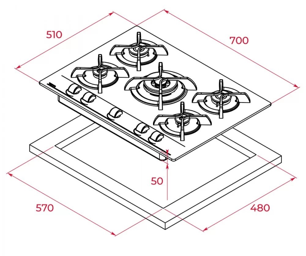 Teka GBC 75030 KBN (112580028) Габаритні розміри