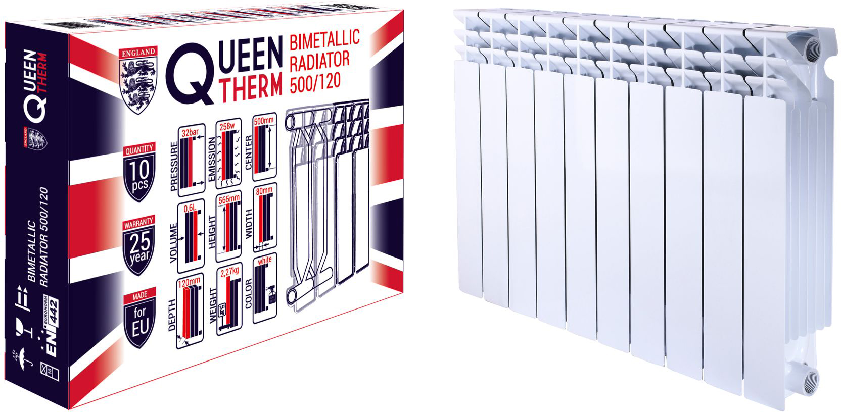 Радиатор для отопления Queen Therm 500/120 (кратно 10) в интернет-магазине, главное фото