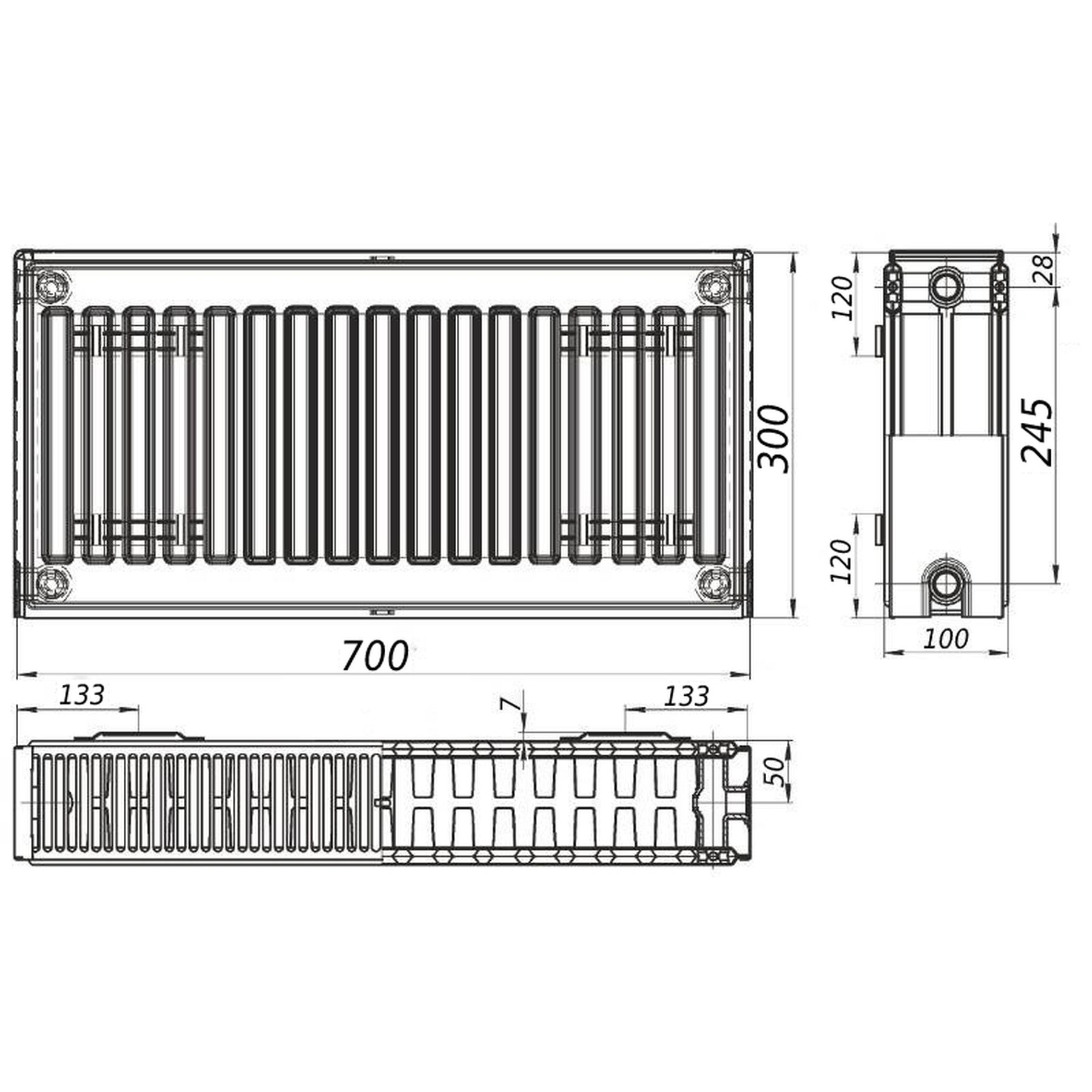 Kalite 22 бок 300x700 Габаритные размеры