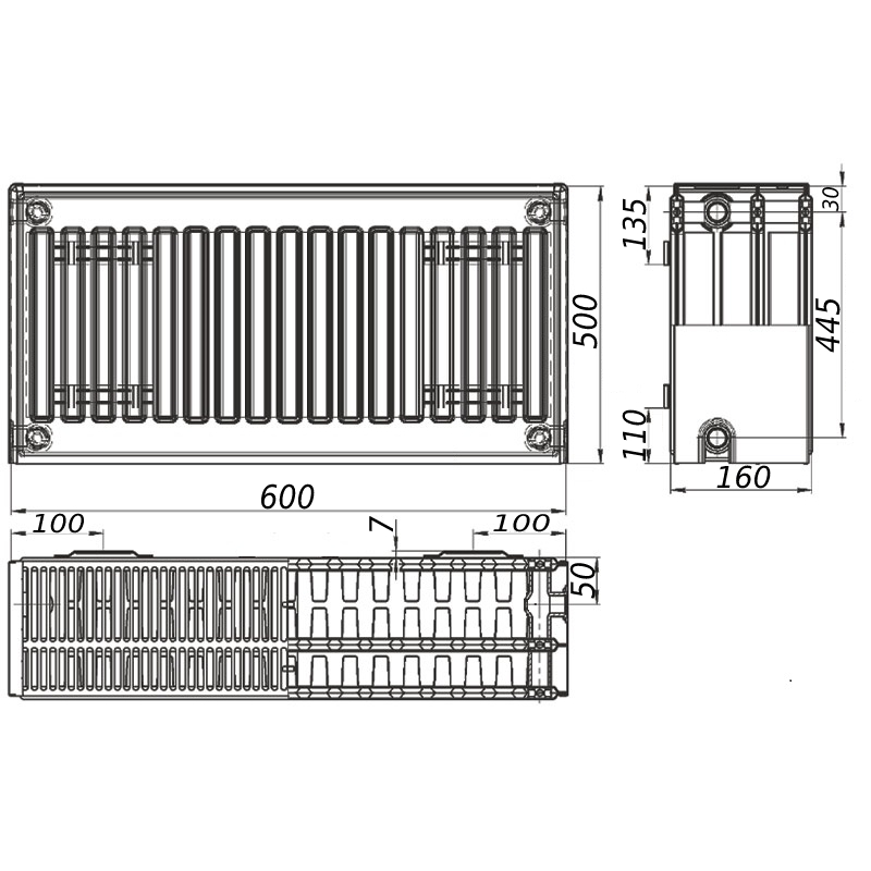 Kalite 33 бок 500x600 Габаритные размеры