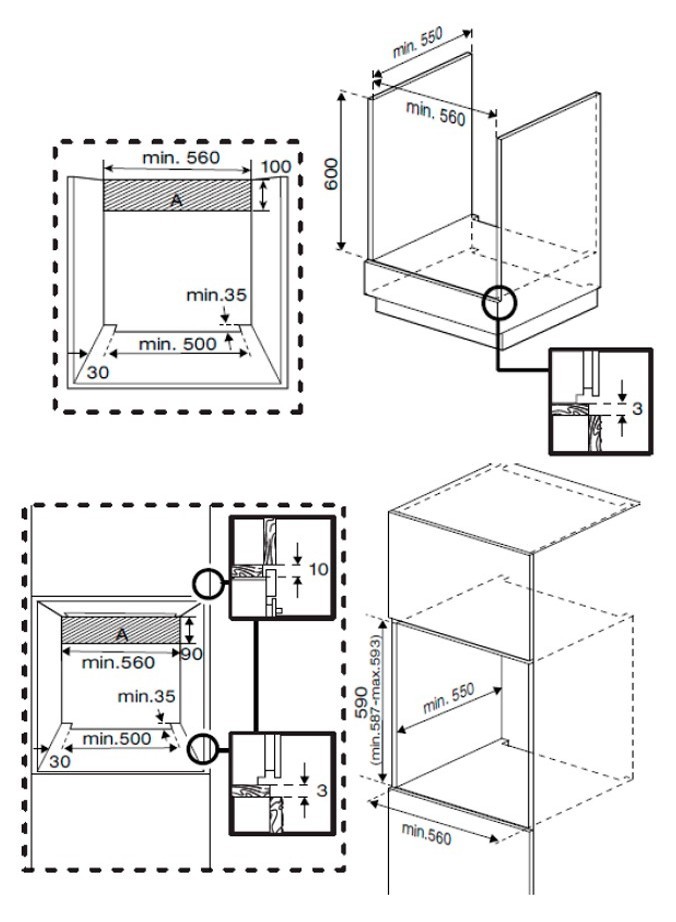 Beko BBIM13300XD Габаритные размеры