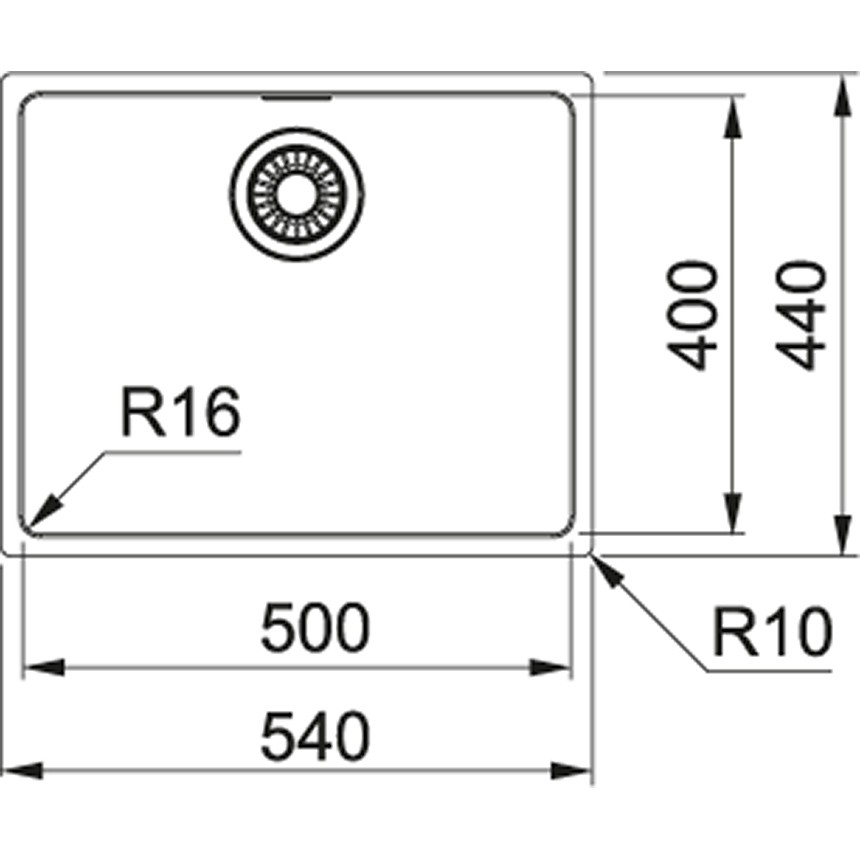 Franke Maris MRX 210-50 127.0598.747 (полірована) Уцінка Габаритні розміри