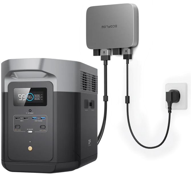 Система резервного питания EcoFlow PowerStream - мікроінвертор 800W + зарядна станція Delta Max 2000