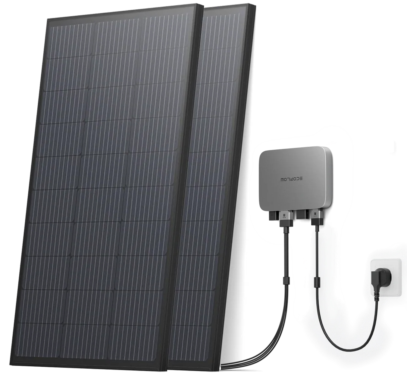 Система резервного живлення EcoFlow PowerStream - микроинвертор 800W + 2 x 400W стационарные солнечные панели в інтернет-магазині, головне фото