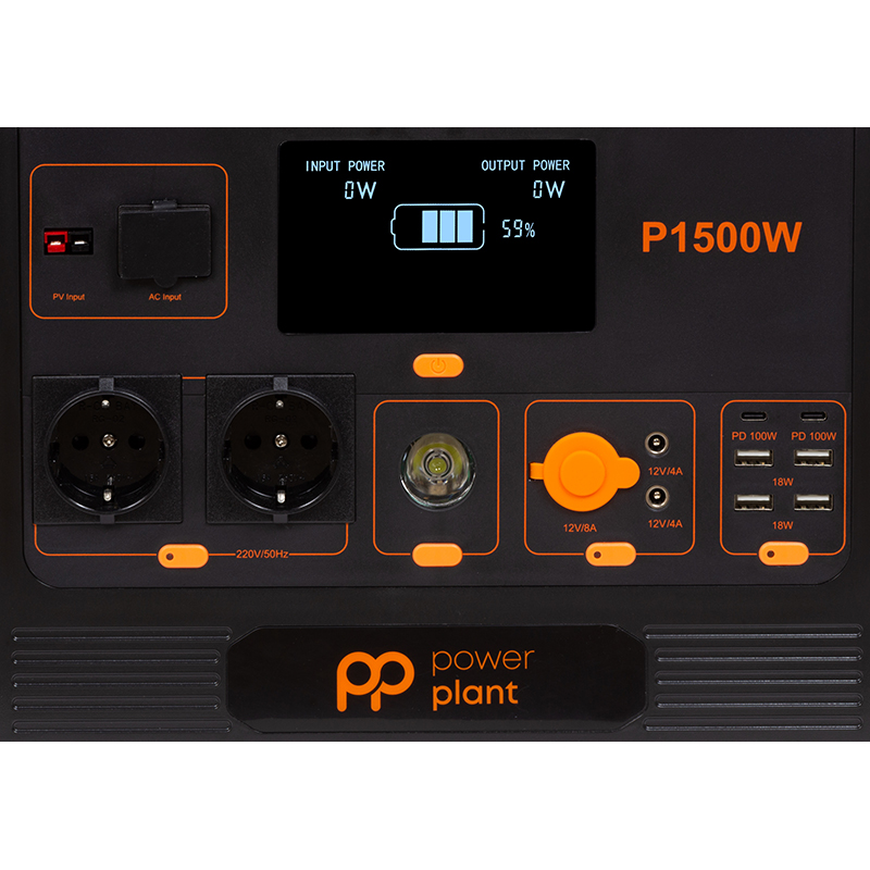 Портативна зарядна станція PowerPlant P1500W 1536Wh, 426667mAh, 1500W (PB930739) ціна 37999 грн - фотографія 2