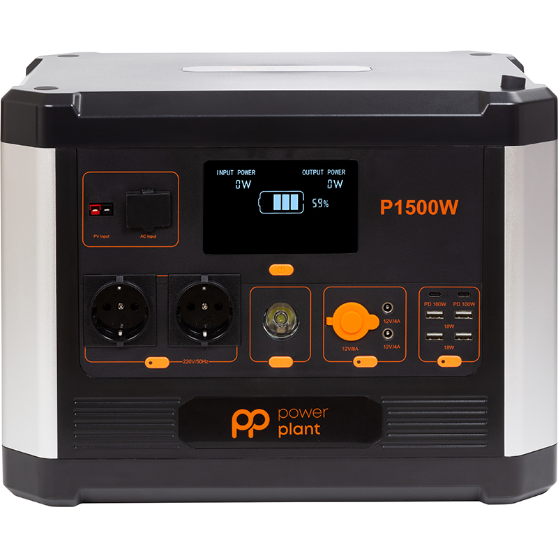 Портативная зарядная станция PowerPlant P1500W 1536Wh, 426667mAh, 1500W (PB930739)