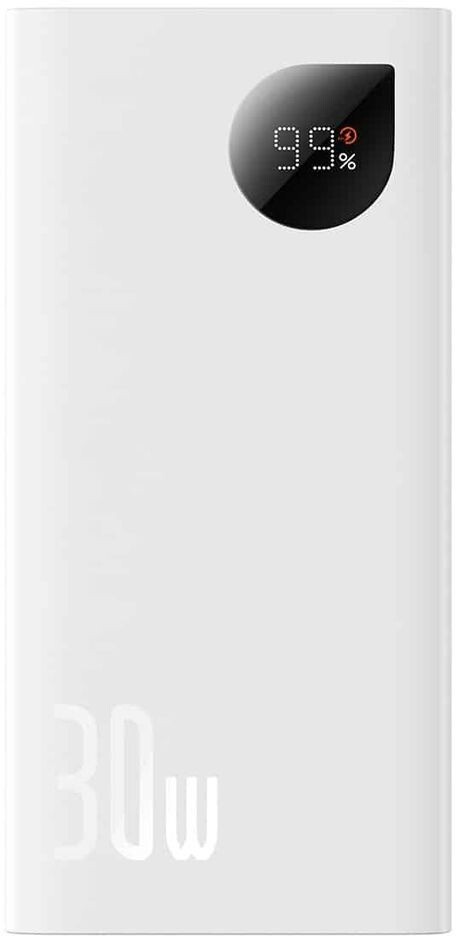 Повербанк с дисплеем Baseus Adaman 2 20000 mAh 30W (PPAD050002) White