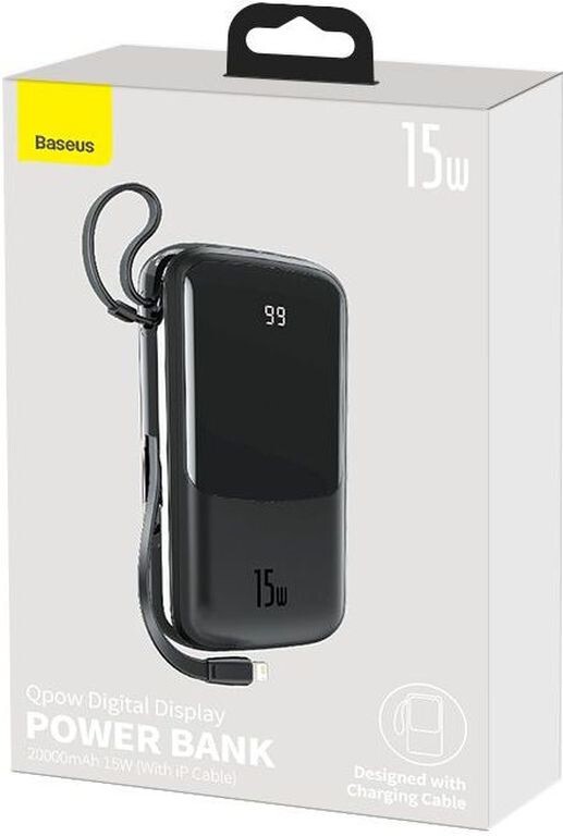 Повербанк Baseus Qpow 20000mAh 15W (+IP Cable)(PPQD-F01) Black инструкция - изображение 6