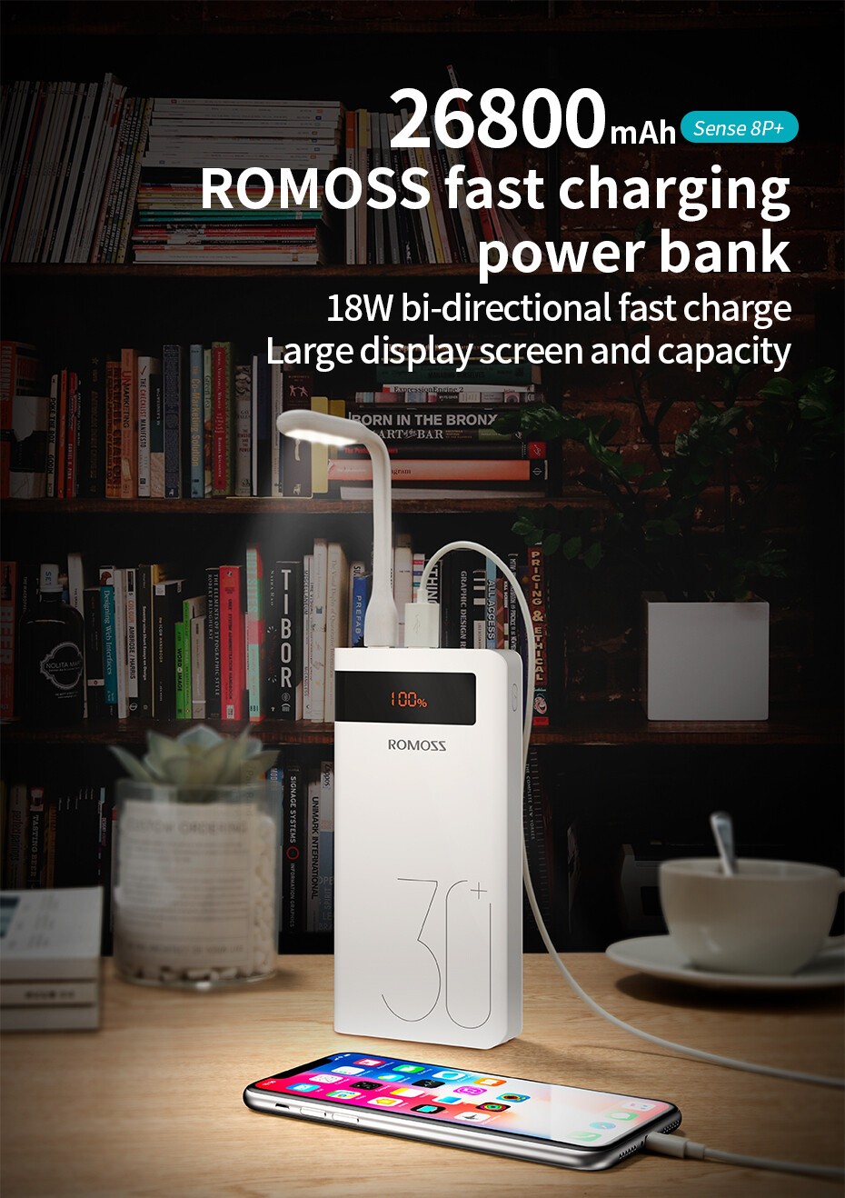 Повербанк Romoss 30000mah Sense8P+ (PHP30-515-1134) White ціна 1799 грн - фотографія 2