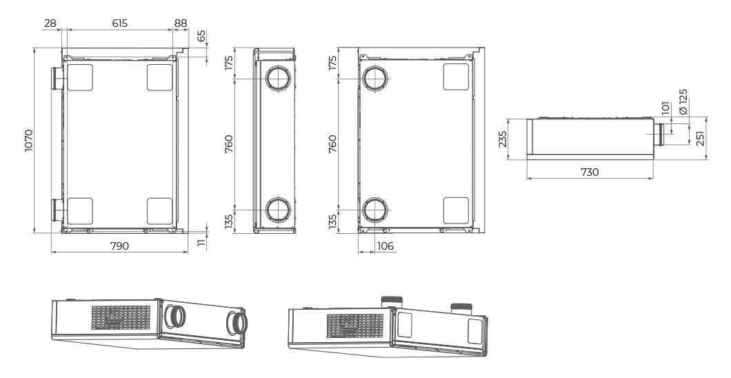 Вентс Uni Max S14 Габаритні розміри