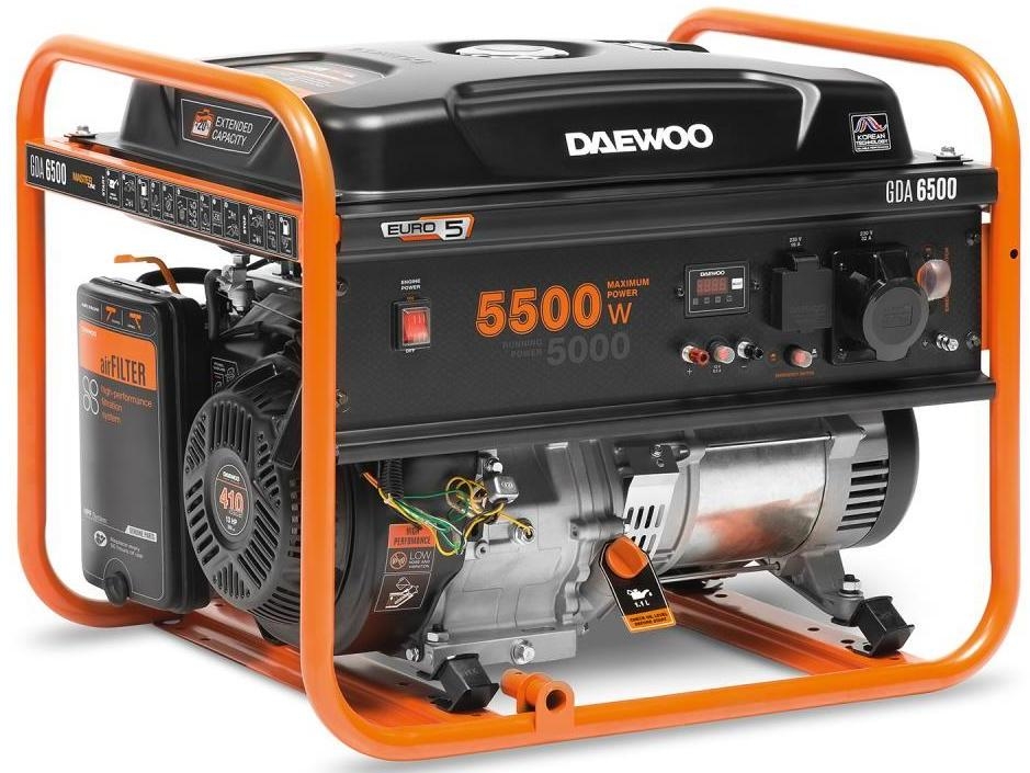 Характеристики генератор Daewoo GDA 6500